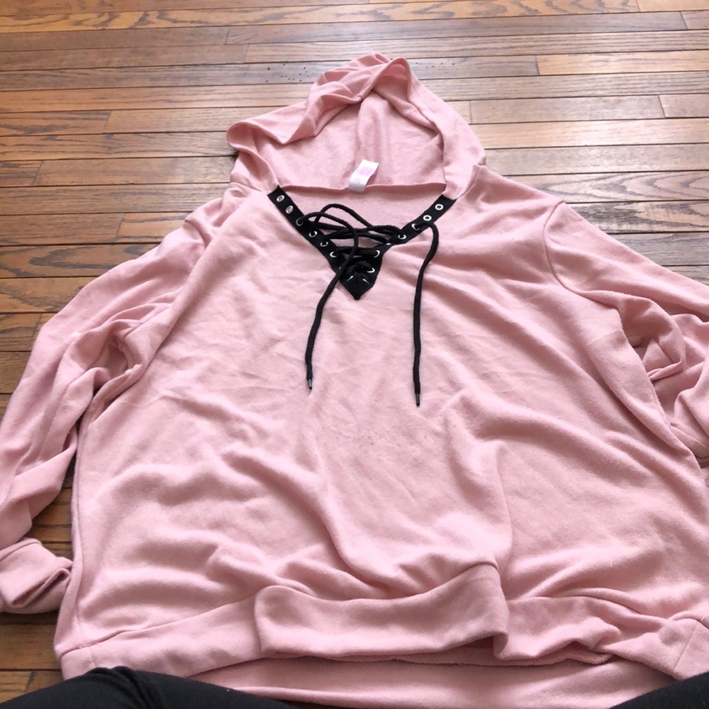 Pink hooded long sleeve